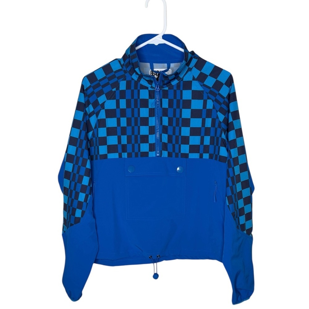 Beach Riot Atticus Pullover In Imperial Blue Check Size Medium Windbreaker - Picture 4 of 11